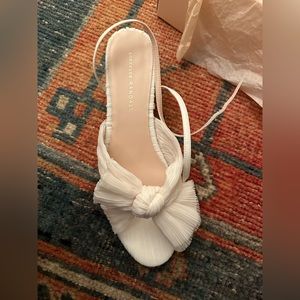 Loeffler Randall Dahlia Pearl Pleated Bow Heel. Size 10